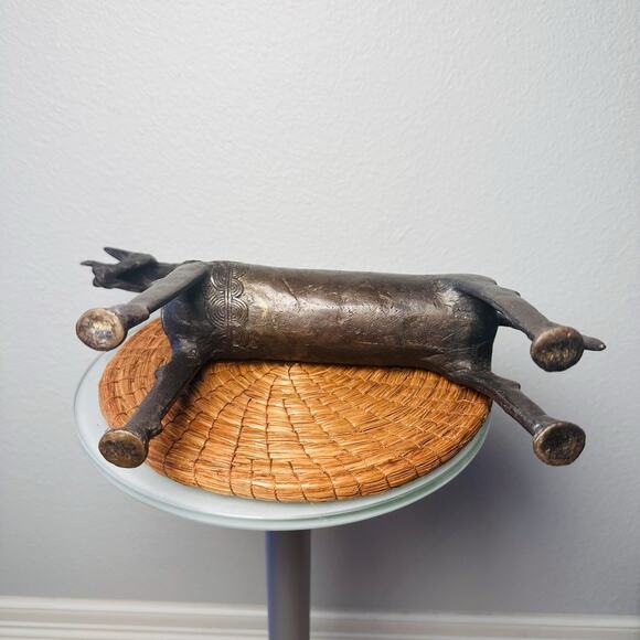 RARE Dogon Bronze Horse Sculpture • Mali • Solid Lost-Wax Bronze • 12”x10" - Picture 7 of 9